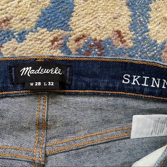 NWT Madewell Skinny Jeans in Wellmoor Wash 28 x 32 - Picture 5 of 5